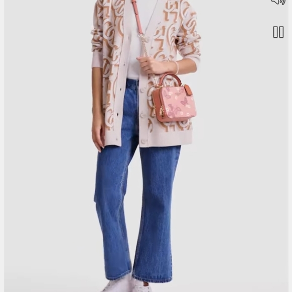 NWT Coach Box Crossbody Handbag w/ Butterflies - Picture 4 of 7